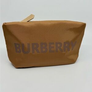 Burberry Toiletry Makeup Bag Pouch GWP Brown Zipper New Unisex